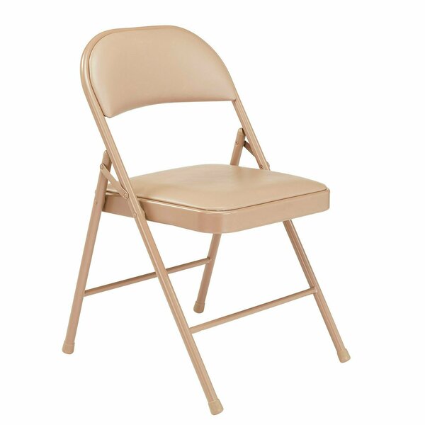 Interion By Global Industrial Interion Folding Chair, Vinyl, Beige 607863BG